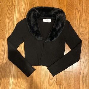 Black H&M fluffy cardigan